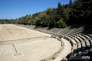 Location Galaxias the Ancient Stadium of Rhodes Island is a must-visit monument