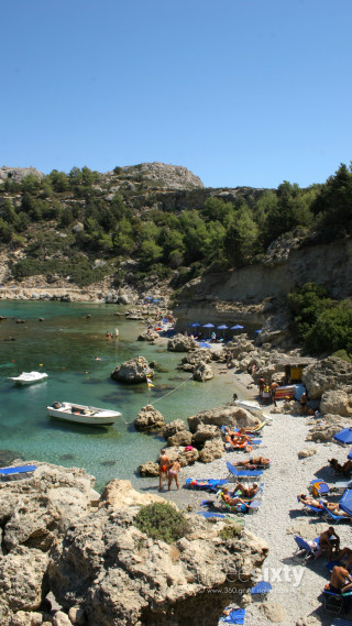 Location Galaxias the famous Anthony Quinn beach on Rhodes Island