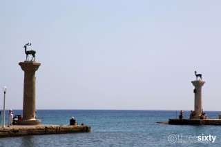 Location Galaxias Mandraki famous Port of Rhodes Island