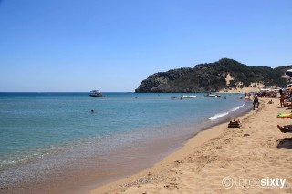 Location Galaxias Tsampika sandy Beach in Rhodes, ideal for families with children